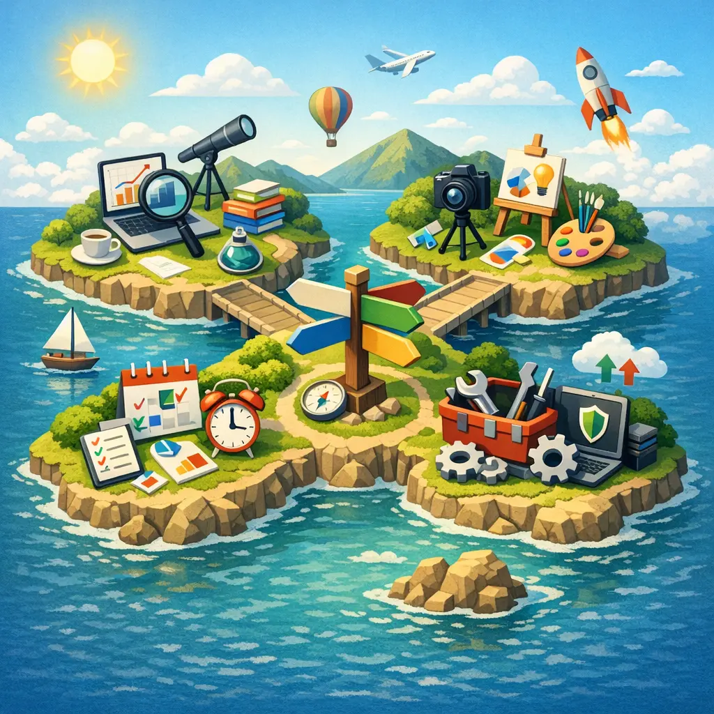 분류별 유용 도구의 주요 기능 및 특징 대조 인포그래픽