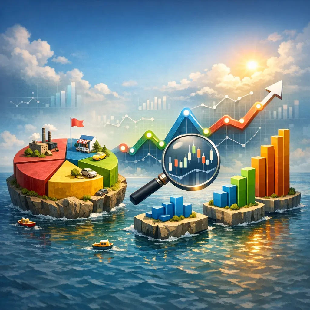 카테고리별 시장 점유율과 데이터 변동 추이를 시각화한 대시보드