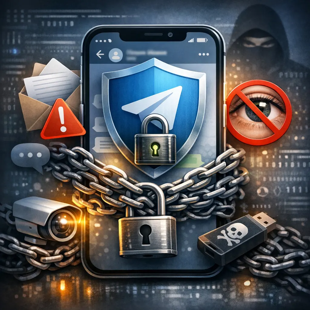 텔레그램 메시지 유출 방지를 위한 보안 설정 화면
