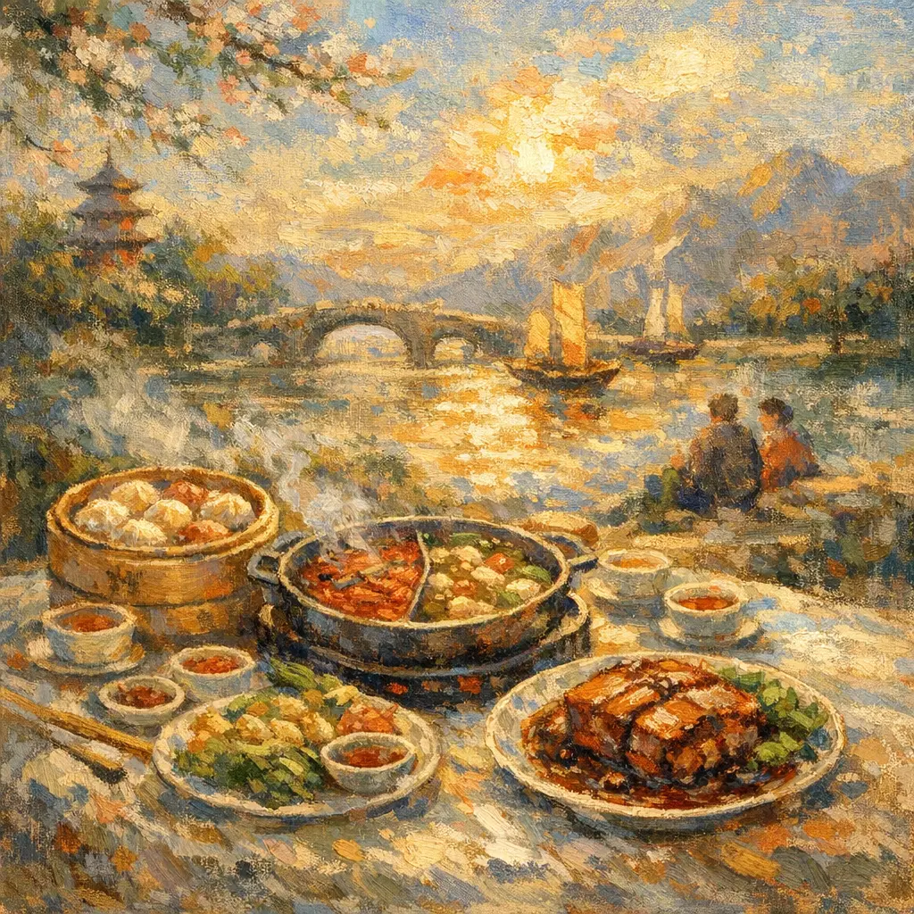 한국인 선호도가 높은 중국 3대 대표 요리(딤섬, 훠궈, 동파육)가 정갈하게 차려진 상차림 이미지