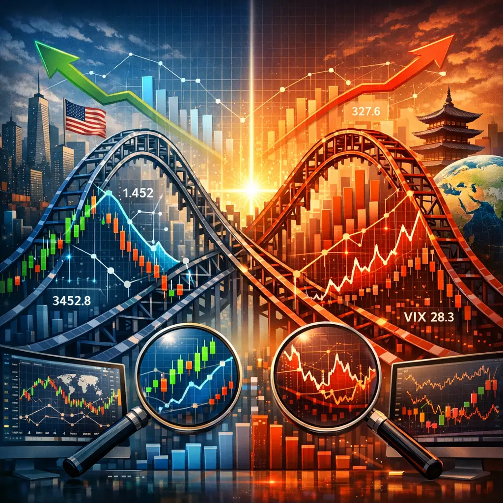 국내외 시장 지표와 변동성 추이를 비교 분석하는 실시간 데이터 시각화 차트