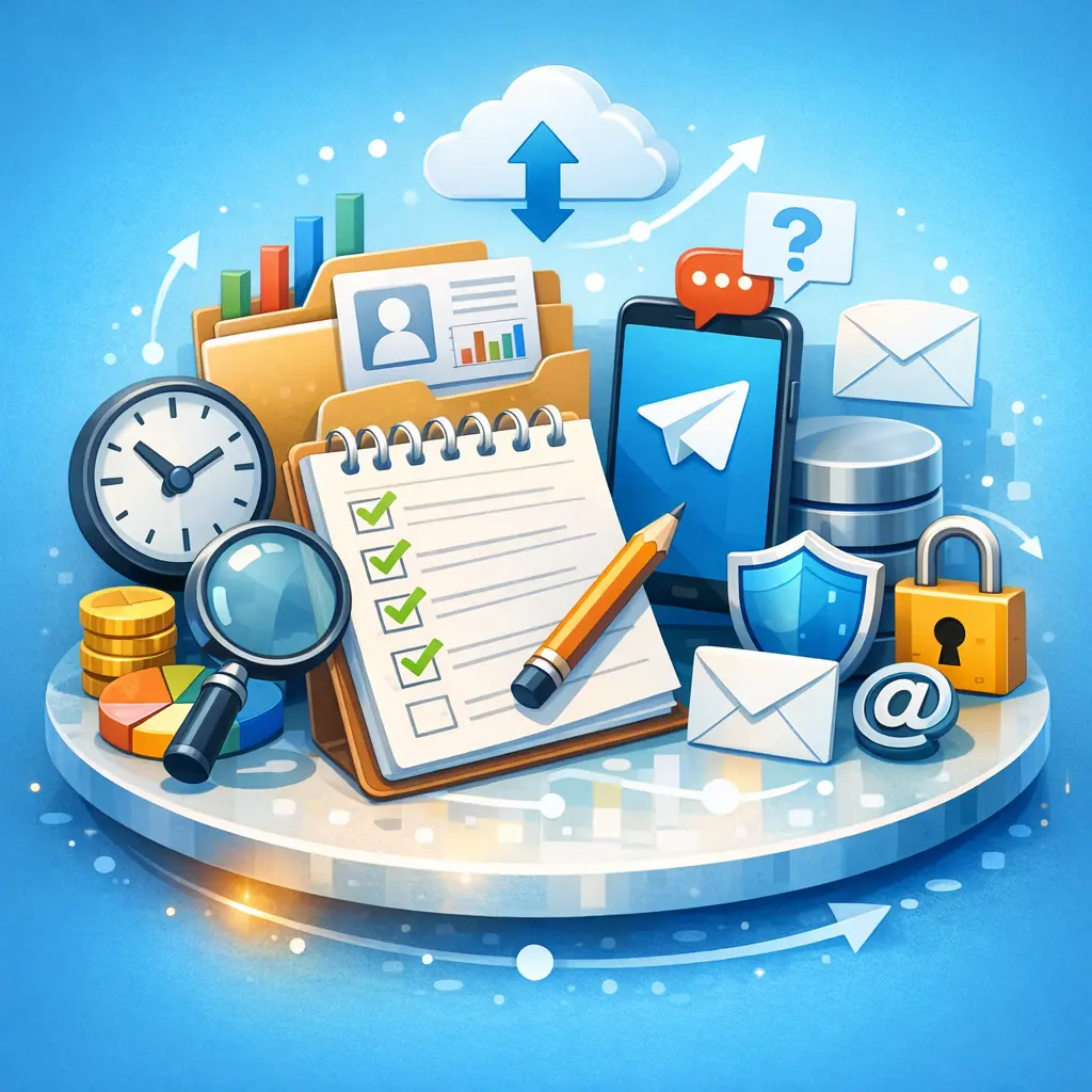 효과적인 텔레그램 문의를 위한 필수 항목 및 데이터 작성 가이드 인포그래픽