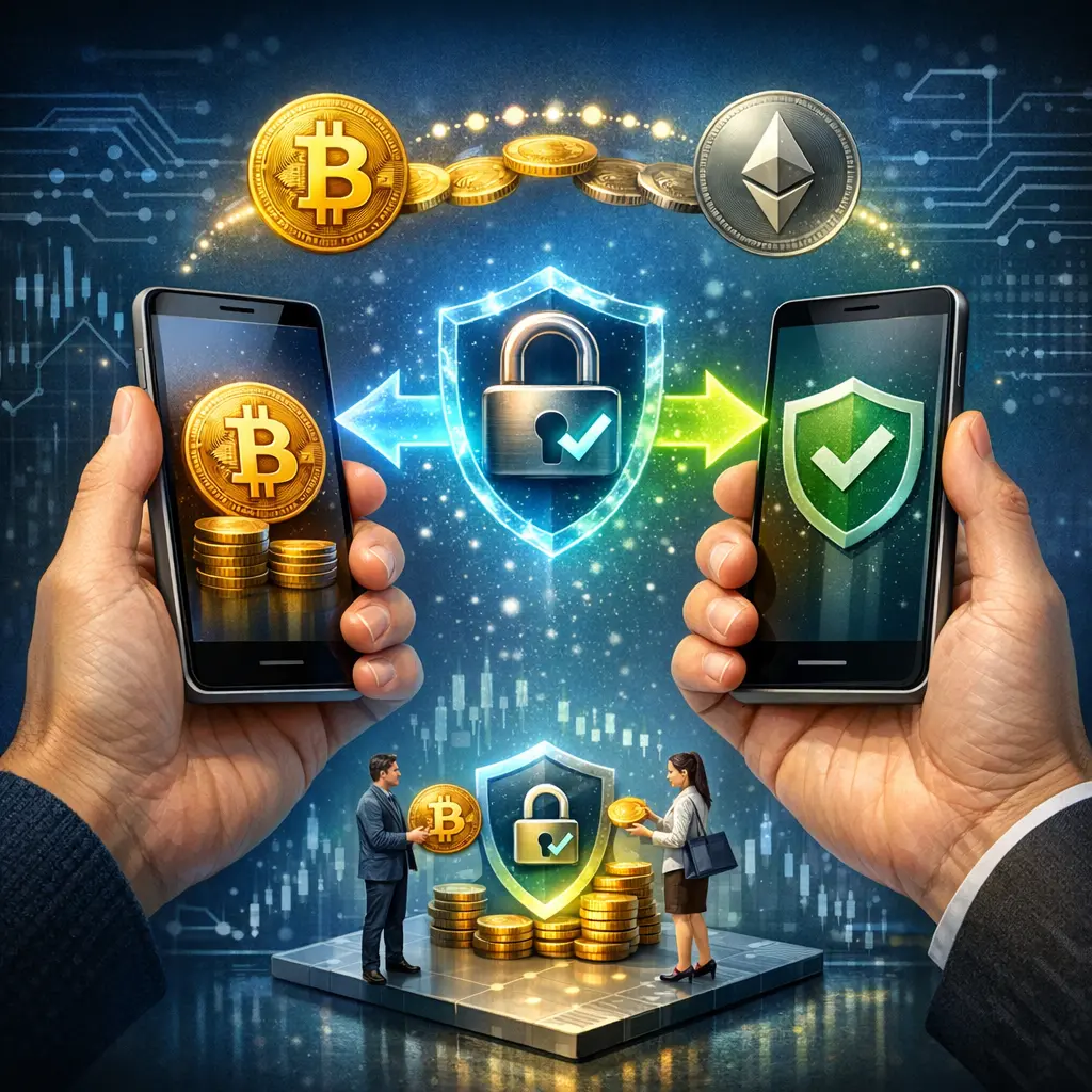 스마트폰을 통한 개인 간 가상자산 직거래 및 안전 결제 시스템 이미지