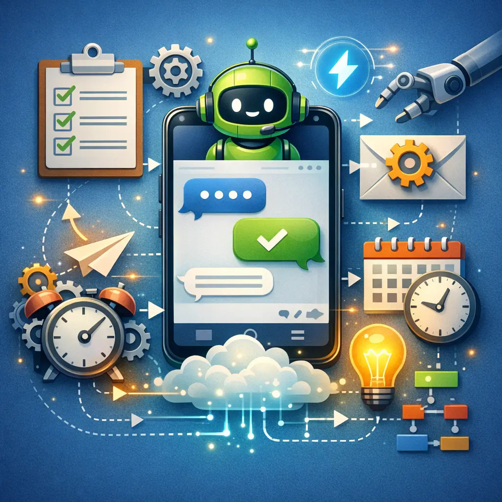 텔레그램 비즈니스 모드에서 구현된 자동화 메시지 설정 예시 화면