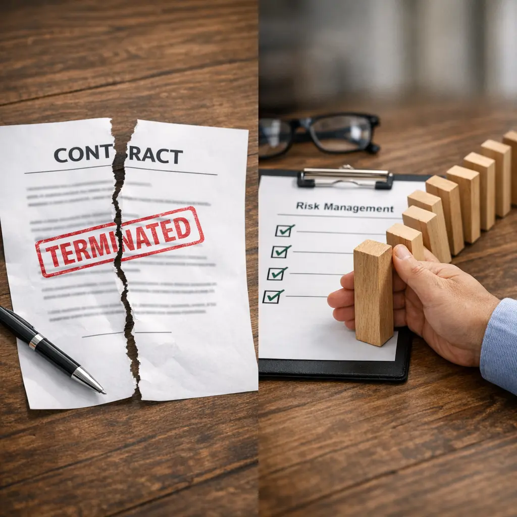 계약 해지 및 리스크 관리 절차 인포그래픽