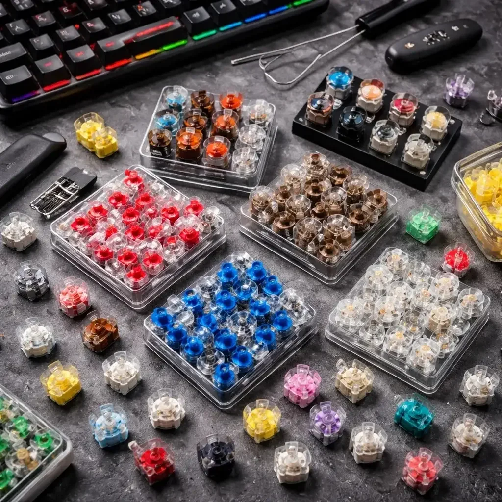 다양한 기계식 키보드 스위치 사진