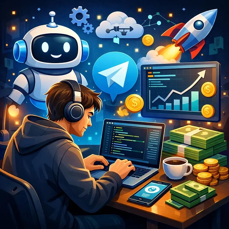 텔레그램 프로그래머와 수익을 위한 작업